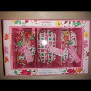 Cath Kidston set of 3 Geranium scented soaps.
